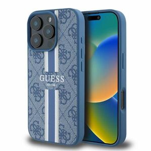 Husa pentru  iPhone 16 Pro Max cu MagSafe Guess - Hardcase 4G Series - albastru