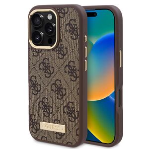 Husa pentru  iPhone 16 Pro Max cu MagSafe Guess - Hardcase 4G Series - maro inchis