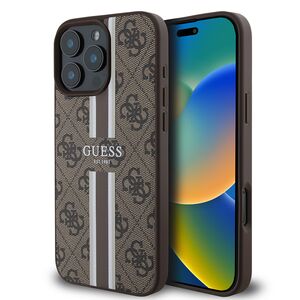Husa pentru  iPhone 16 Pro cu MagSafe Guess - Hardcase 4G Series - maro