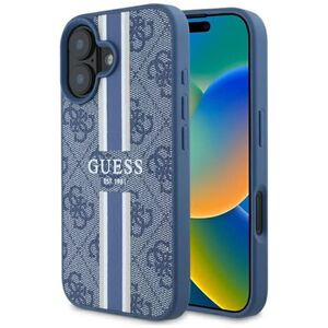 Husa pentru  iPhone 16 cu MagSafe Guess - Hardcase 4G Series - albastru