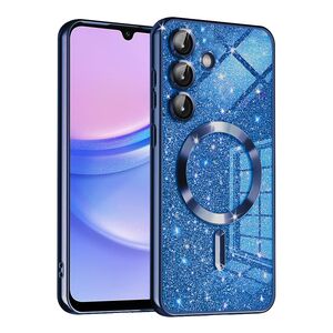 Husa pentru  Samsung Galaxy A15 cu MagSafe Sparkle Glare Detachable Layer, cu protectie lentile - albastru