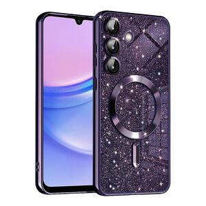 Husa pentru  Samsung Galaxy A15 cu MagSafe Sparkle Glare Detachable Layer, cu protectie lentile - mov