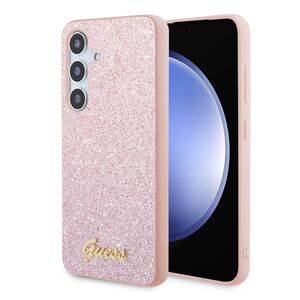 Husa pentru  Samsung Galaxy S24 Guess - Glitter Fixed - alb