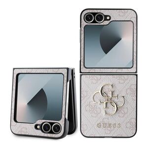 Husa pentru  Samsung Galaxy Z Flip 6 Guess - Leather 4G Triangle Strass - roz