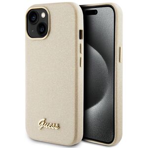 Husa pentru  iPhone 15 Guess - Glitter Fixed - bej