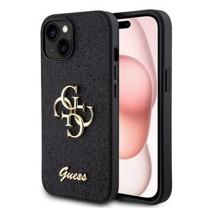 Husa pentru  iPhone 15 Guess - Glitter Fixed - negru