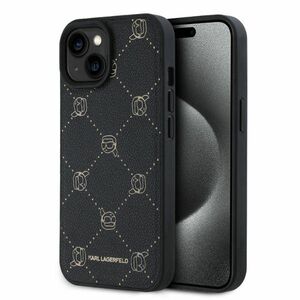 Husa pentru  iPhone 15 Karl Lagerfeld - Leather MagSafe - negru royal
