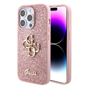 Husa pentru  iPhone 15 Pro Guess - Glitter Fixed - roz