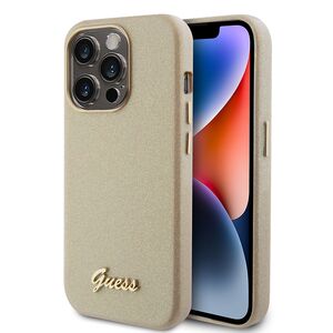 Husa pentru  iPhone 15 Pro Max Guess - Glitter Fixed - bej
