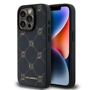 Husa pentru  iPhone 15 Pro Max Karl Lagerfeld - Leather MagSafe - negru denim