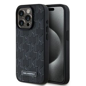 Husa pentru  iPhone 15 Pro Max Karl Lagerfeld - Leather MagSafe - negru