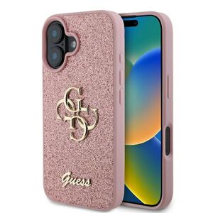 Husa pentru  iPhone 16 Guess - Glitter Fixed - alb