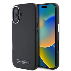 Husa pentru  iPhone 16 Plus Karl Lagerfeld - Leather MagSafe - negru