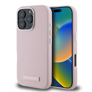 Husa pentru  iPhone 16 Pro Max Karl Lagerfeld - Leather MagSafe - roz neon