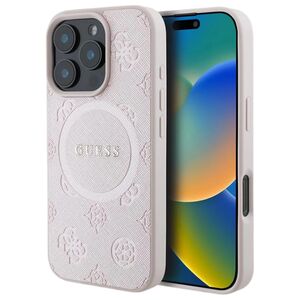 Husa pentru cu  iPhone 16 Pro MagSafe Guess - Saffiano - roz
