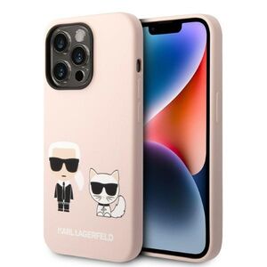 Husa pentru  iPhone 14 Pro  Karl Lagerfeld - Silicone MagSafe - roz deschis