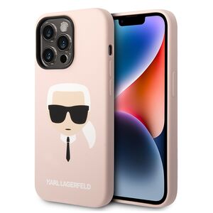 Husa pentru  iPhone 14 Pro Max Karl Lagerfeld - Silicone MagSafe - roz neon