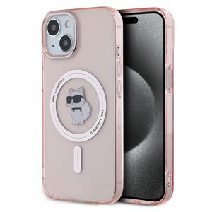 Husa pentru  iPhone 15 Karl Lagerfeld - IML MagSafe - roz