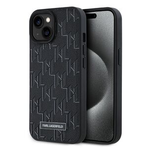 Husa pentru  iPhone 15 Karl Lagerfeld - Leather MagSafe - negru