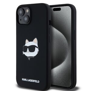 Husa pentru  iPhone 15 Karl Lagerfeld - Silicone MagSafe - negru