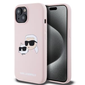 Husa pentru  iPhone 15 Karl Lagerfeld - Silicone MagSafe - roz