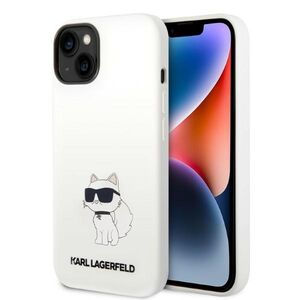 Husa pentru  iPhone 15 Plus Karl Lagerfeld - Silicone MagSafe - alb