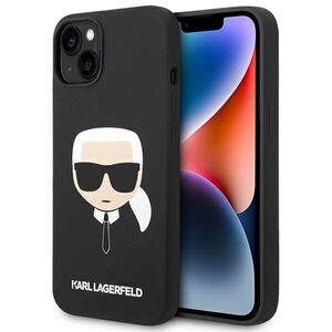 Husa pentru  iPhone 15 Plus Karl Lagerfeld - Silicone MagSafe - negru darth vader