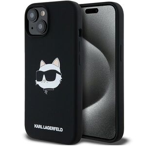 Husa pentru  iPhone 15 Plus Karl Lagerfeld - Silicone MagSafe - negru denim