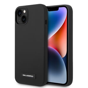 Husa pentru  iPhone 15 Plus Karl Lagerfeld - Silicone MagSafe - negru royal