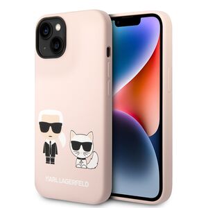 Husa pentru  iPhone 15 Plus Karl Lagerfeld - Silicone MagSafe - roz deschis