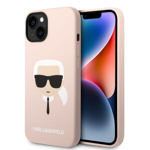 Husa pentru  iPhone 15 Plus Karl Lagerfeld - Silicone MagSafe - roz neon