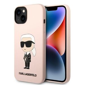 Husa pentru  iPhone 15 Plus Karl Lagerfeld - Silicone MagSafe - roz