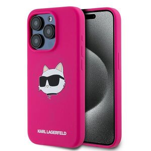Husa pentru  iPhone 15 Pro Karl Lagerfeld - Silicone MagSafe - fucsia