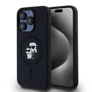 Husa pentru  iPhone 15 Pro Karl Lagerfeld - Silicone MagSafe - negru