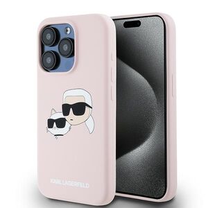 Husa pentru  iPhone 15 Pro Max Karl Lagerfeld - Silicone MagSafe - roz
