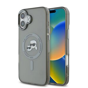 Husa pentru  iPhone 16 Plus Karl Lagerfeld - IML MagSafe - gri deschis