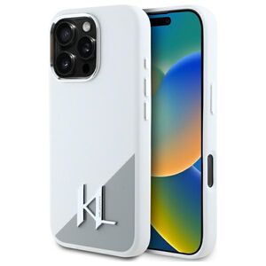Husa pentru  iPhone 16 Pro Karl Lagerfeld - Silicone MagSafe - alb