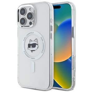 Husa pentru  iPhone 16 Pro Max Karl Lagerfeld - IML MagSafe - alb mat