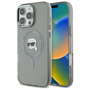Husa pentru  iPhone 16 Pro Max Karl Lagerfeld - IML MagSafe - gri deschis