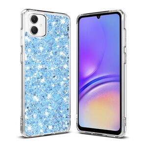 Husa pentru  Samsung Galaxy A06 cu sclipici Liquid Crystal Glitter, albastru