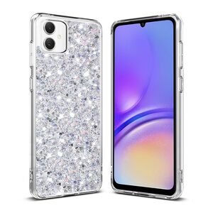 Husa pentru  Samsung Galaxy A06 cu sclipici Liquid Crystal Glitter, argintiu