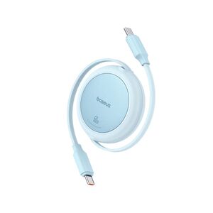 Cablu de date si incarcare Baseus - Data Cable Free2Pull Mini USB Type-C la USB Type-C, Fast Charging 60W, retractabil, 1m - albastru