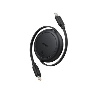 Cablu de date si incarcare Baseus - Data Cable Free2Pull Mini USB Type-C la USB Type-C, Fast Charging 60W, retractabil, 1m - negru