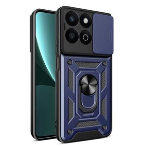 Husa pentru  Honor 200 Smart Ring Armor Kickstand Tough Rugged Cover cu protectie camera, albastru
