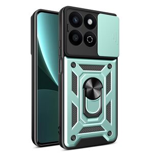 Husa pentru  Honor 200 Smart Ring Armor Kickstand Tough Rugged Cover cu protectie camera, verde