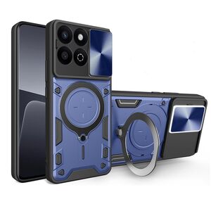 Husa pentru  Honor 200 Smart cu protecție pentru cameră și suport magnetic integrat Ring Shockproof, albastru