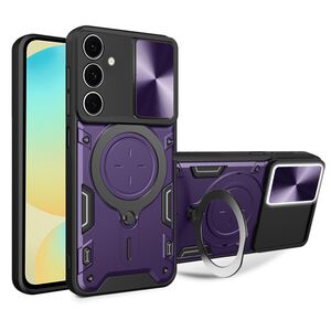 Husa pentru  Samsung Galaxy S24 FE cu protecție pentru cameră și suport magnetic integrat Ring Shockproof, mov