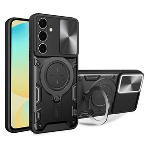 Husa pentru  Samsung Galaxy S24 FE cu protecție pentru cameră și suport magnetic integrat Ring Shockproof, negru