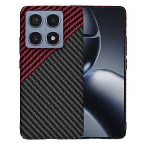Husa pentru  Xiaomi 14T Pro CarbonFiber UltraSlim, Lightweight, rosu inchis