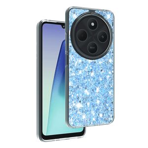 Husa pentru  Xiaomi Redmi 14C cu sclipici Liquid Crystal Glitter, albastru